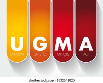 UGMA - Uniform Gifts to Minors Act acronym, concept background