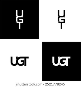 ugt lettering initial monogram logo design set