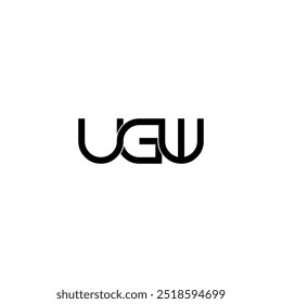 ugw lettering initial monogram logo design