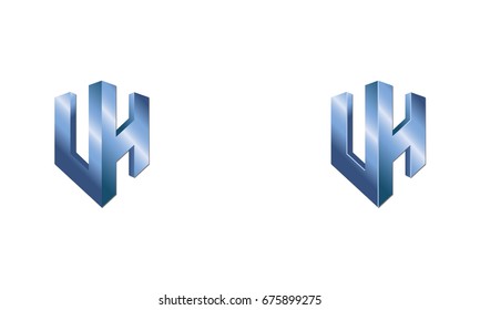 UH 3D logo monogram shield