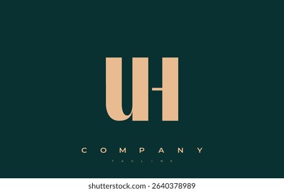UH Abstract Geometric Logo Design. Modern and elegant logo design with simplistic typography elements, showcasing branding excellence.