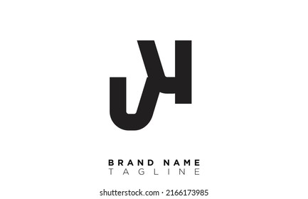 UH Alphabet letters Initials Monogram logo HU, U and H