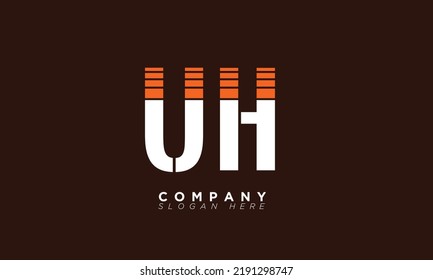 UH Alphabet letters Initials Monogram logo U and H
