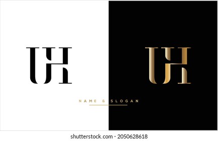 UH ,HU Abstract letters Logo monogram