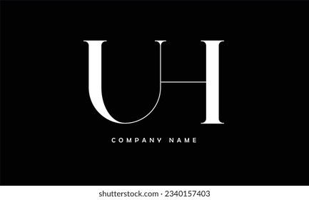 UH, HU Abstract Letters Logo Monogram