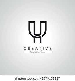 UH HU Letter Modern Alphabet Logo Design. Initial Based Vector Template.