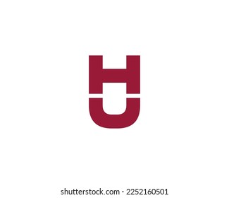 UH HU logo design vector template