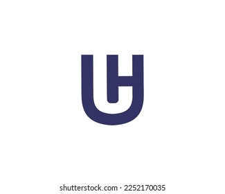 UH HU logo design vector template
