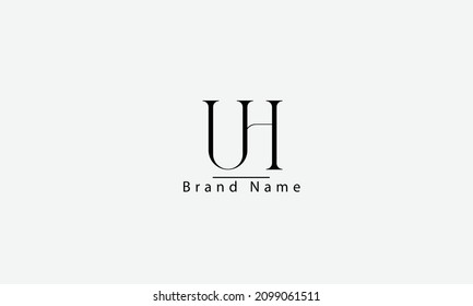 UH HU U H abstract vector logo monogram template