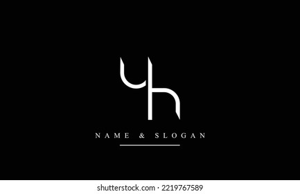UH, HU, U, H letras abstractas monograma