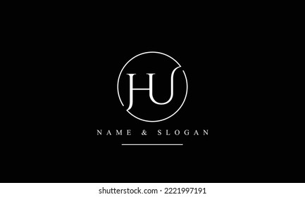 UH, HU, U, H abstract letters logo monogram