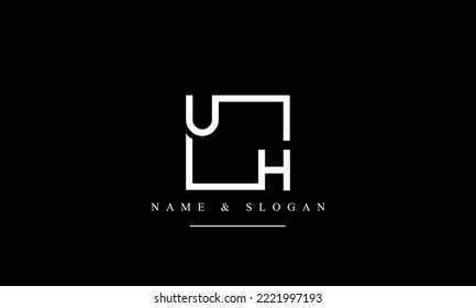 UH, HU, U, H abstract letters logo monogram