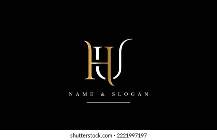 Abstrakte Buchstaben UH, HU, U, H Logo-Monogramm
