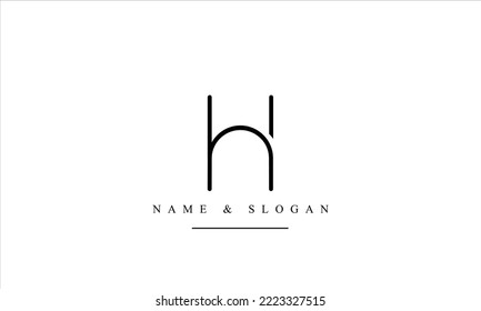 UH, HU, U, H abstract letters logo monogram