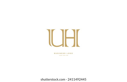 Monogramm für abstrakte Buchstaben UH, HU, U, H, Abstrakte Buchstaben