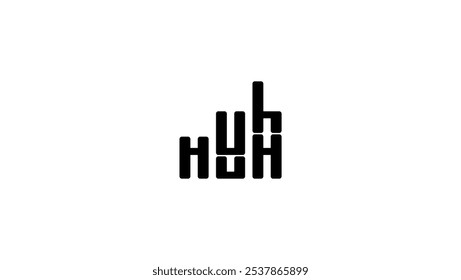 Uh Huh-Schriftzug, schwarze einzelne Silhouette