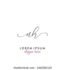 UH Initial beauty monogram logo vector