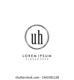 UH Initial beauty monogram logo vector