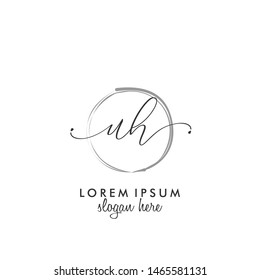 UH Initial beauty monogram logo vector