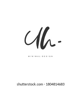 UH Initial Handschrift oder handgeschriebenes Logo für Identität. Logo mit Unterschrift und handgezeichnet.