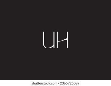 UH  initial handwriting logo design and monogram logo