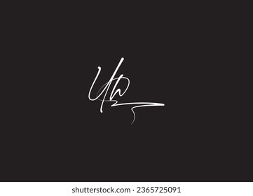 UH  initial handwriting logo design and monogram logo