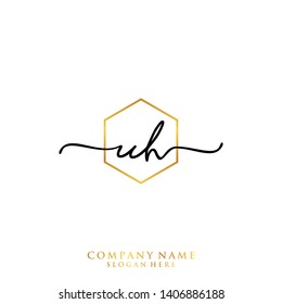 UH Initial handwriting logo template
