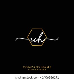 UH Initial handwriting logo template