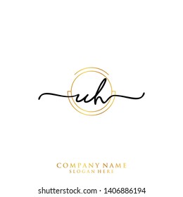UH Initial handwriting logo template