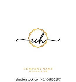 UH Initial handwriting logo template