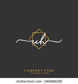 UH Initial handwriting logo template