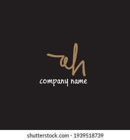 uh initial isolated black graphic creative branding draw art element for identity