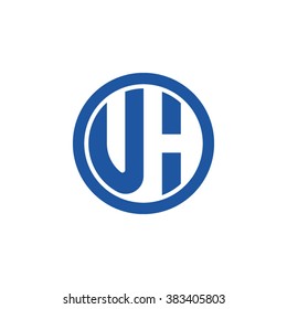 UH initial letters circle business logo blue