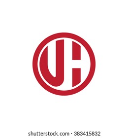 UH initial letters circle business logo red