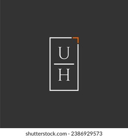 UH initial monogram logo for technology with square style design