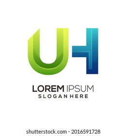 Uh Initials Letter Colorful Gradient Gogo Abstract Illustration