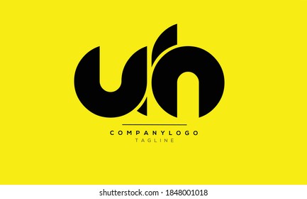Diseño del logotipo del alfabeto monograma de las iniciales UH