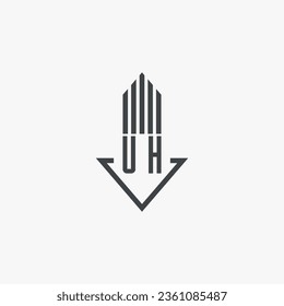 UH initials Real Estate Logo stock illustration. Logo vector