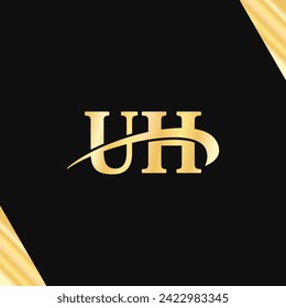U.H letter Logo elegant typeface design minimal typography vector of business initial name branding Logos