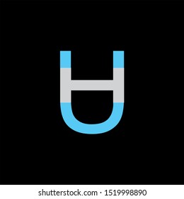UH Letter monogram with abstrac concept style design