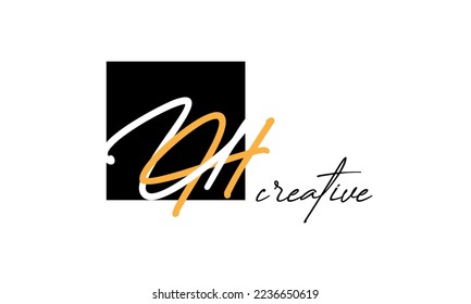 UH letters creative modern font logo design