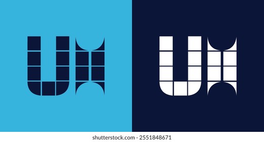 UH logo design with tile shape. Minimalist and modern vector illustration design suitable for business or brand