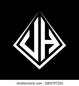 UH Logo Buchstaben Monogramm Prisma Design Vorlage Vektorsymbol modern