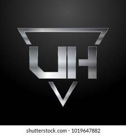 UH Logo, Metal Logo, Silver Logo, Monogram, Polygon