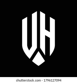 uh logo monogram with emblem shield style design template