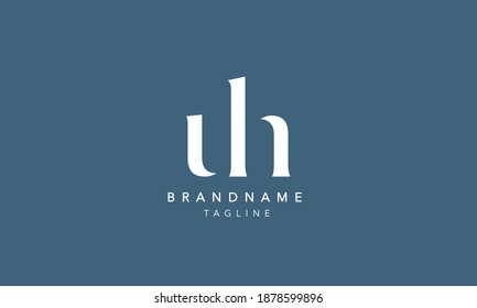 UH Lowercase Letter Initial Icon Logo Design Vector Illustration