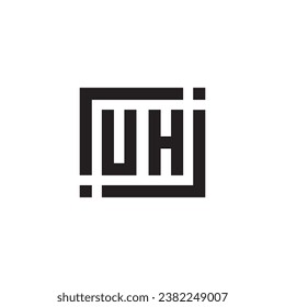 UH minimalist geometric symbol logo in high quality professional design that will print well across any print media
