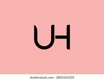 UH Modern Monogram Icon. Clean geometric letterform evokes simplicity, elegance, and contemporary graphic design sensibility.
