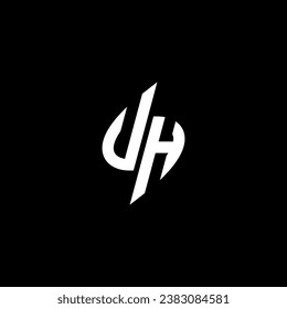 UH monogram esport logo design with cool shape concept in vector