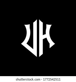 UH monogram logo with a sharp shield style design template